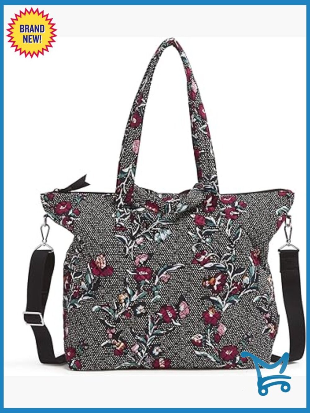 Recycled Cotton Slouchy Tote Bag with Adjustable Strap & Pockets